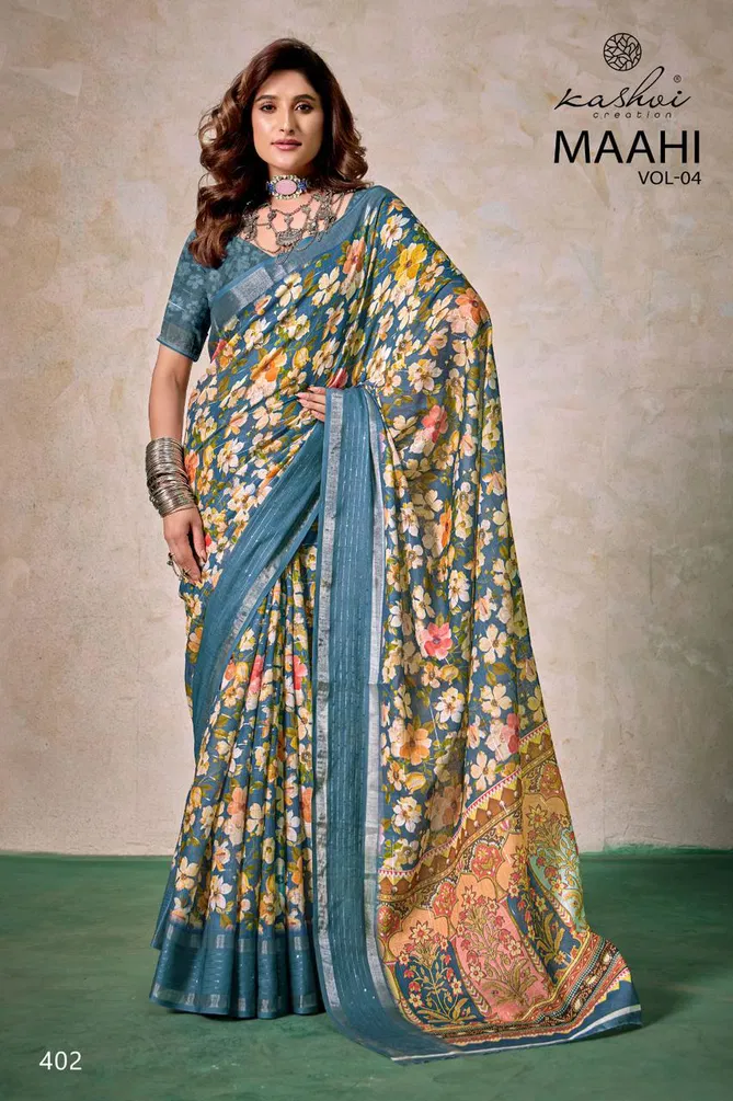 Maahi Vol 4 By Kashvi Linen Printed Saree Wholesalers In Delhi